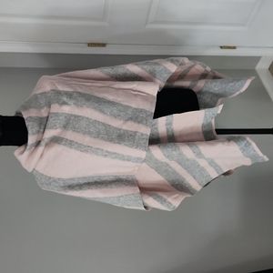 Pink and Gray Striped Soft Cape/Wrap